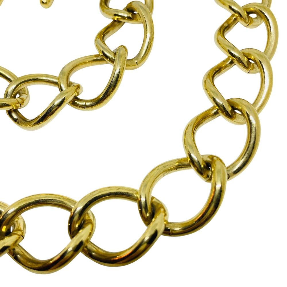 MONET signed vintage gold tone designer chain necklace bracelet set - Picture 2 of 4